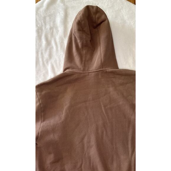 Athleta Retroplush Revive Hoodie Sweatshirt Womens S Brown Fleece Pullover - Picture 5 of 5